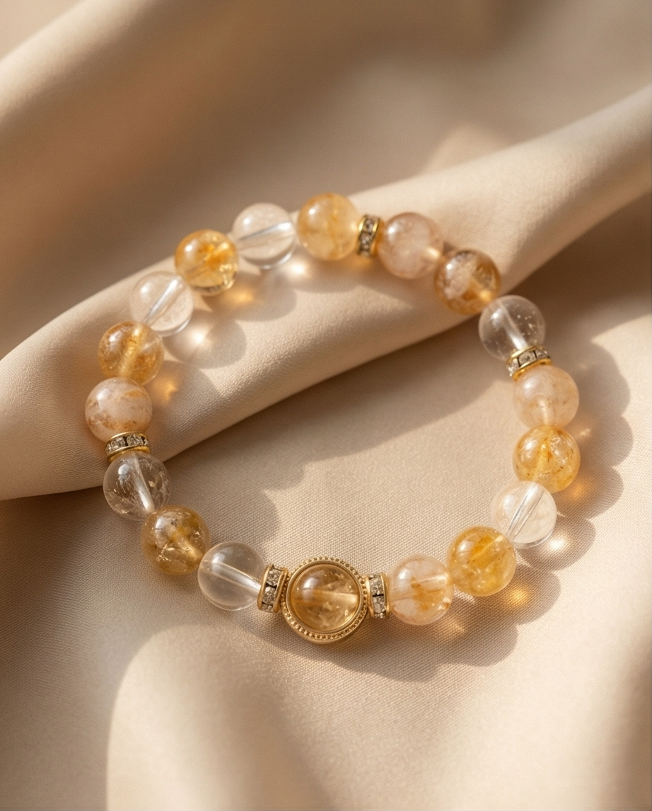 AUREA | Citrine & Clear Quartz Bracelet for Confidence & Abundance