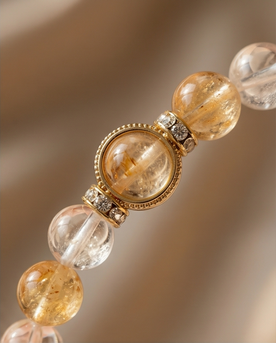 AUREA | Citrine & Clear Quartz Bracelet for Confidence & Abundance