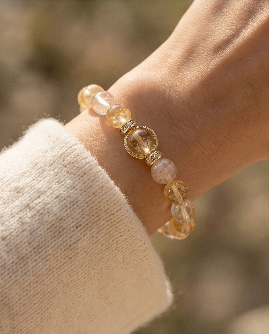 AUREA | Citrine & Clear Quartz Bracelet for Confidence & Abundance