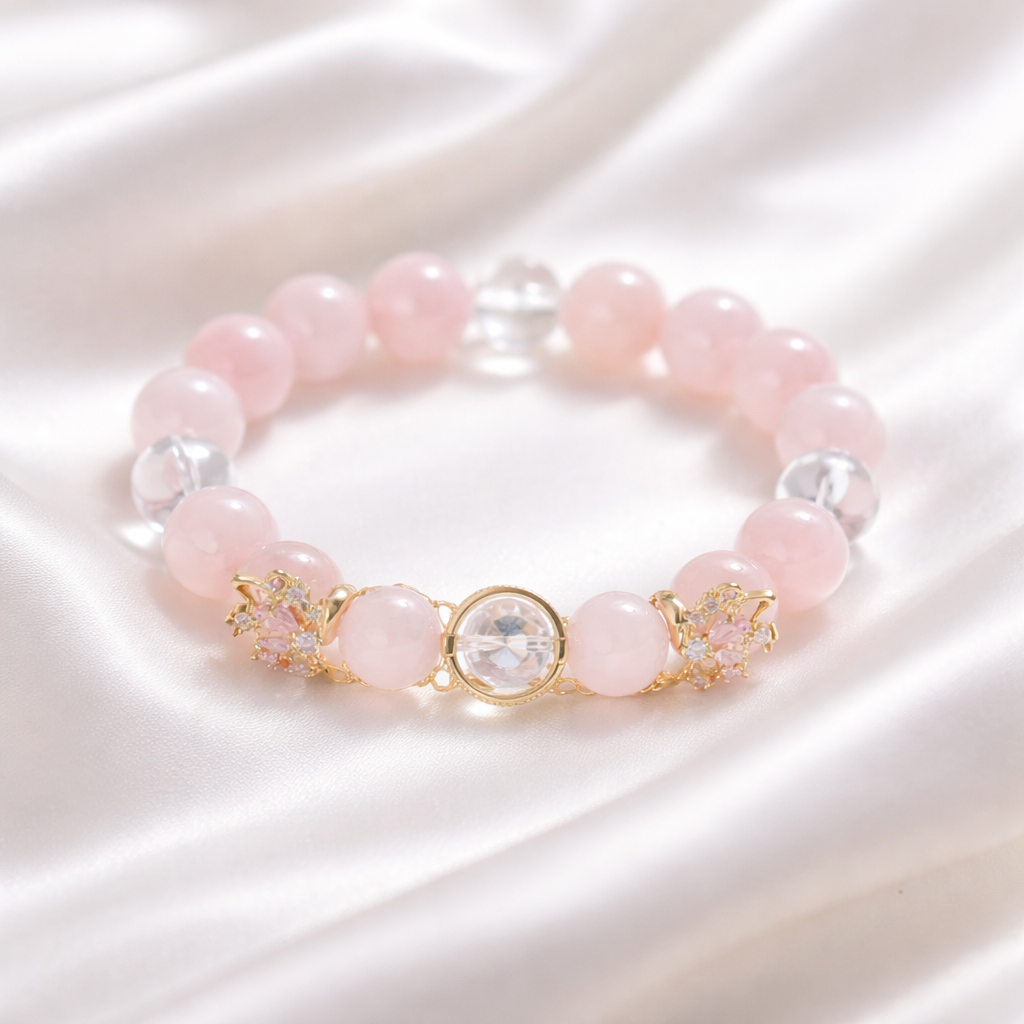 ASTRA TWINS | Rose Quartz & Clear Quartz Bracelet for Connection