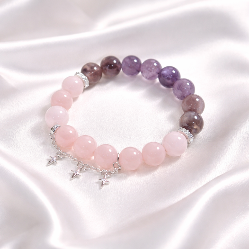 ESTELLE | Amethyst & Rose Quartz Bracelet for Mental Rest