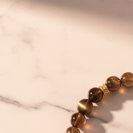 AETHEL | Golden Obsidian & Smoky Quartz Bracelet for Protection
