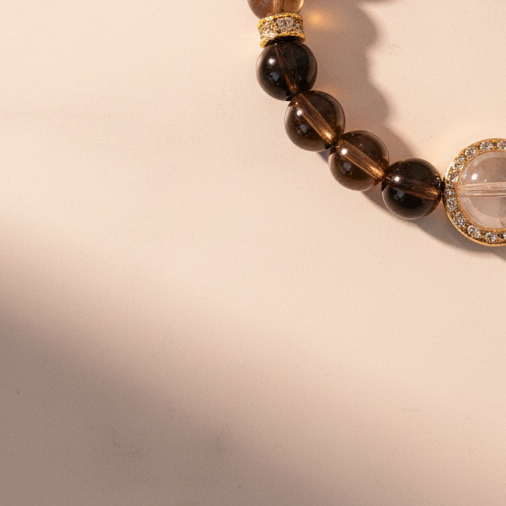 AETHEL | Golden Obsidian & Smoky Quartz Bracelet for Protection