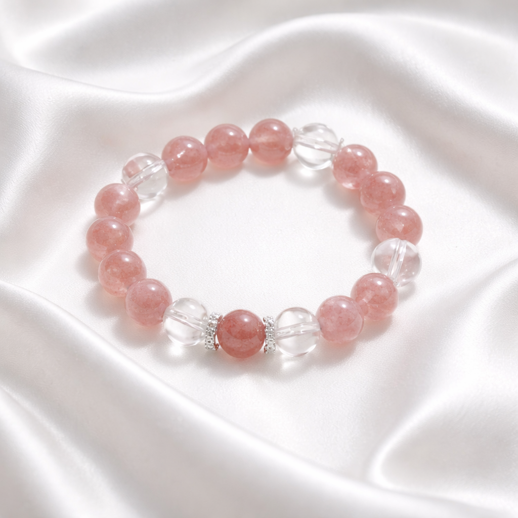 ALTHEA | Strawberry Quartz & Rose Quartz Bracelet for Softness