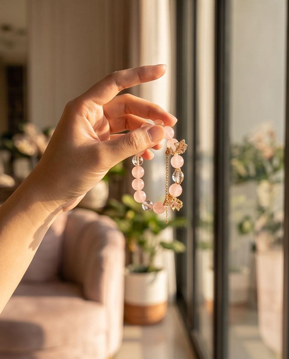 ASTRA TWINS | Rose Quartz & Clear Quartz Bracelet for Connection