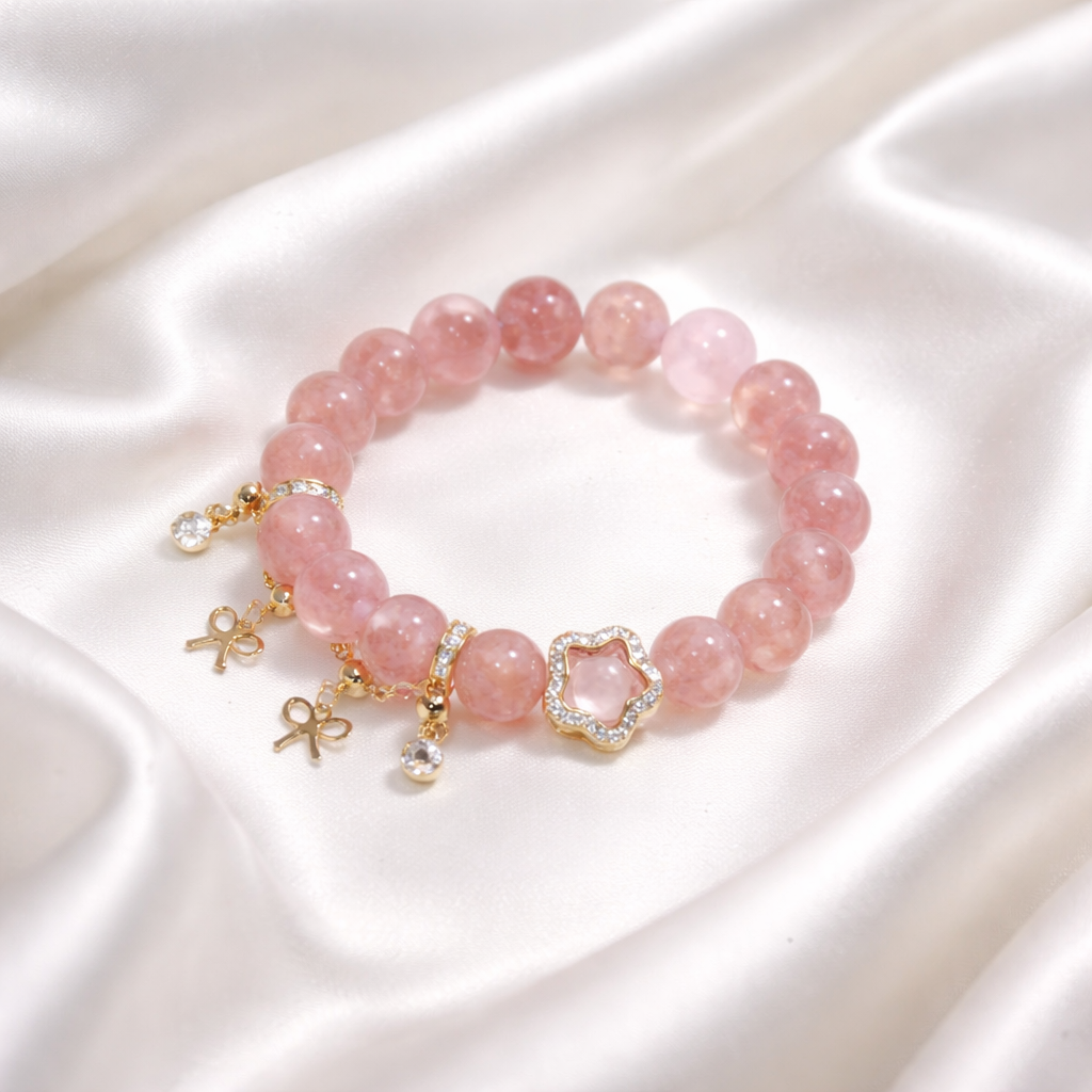 CORELLI | Strawberry Quartz & Rose Quartz Bracelet for Emotional Brightness
