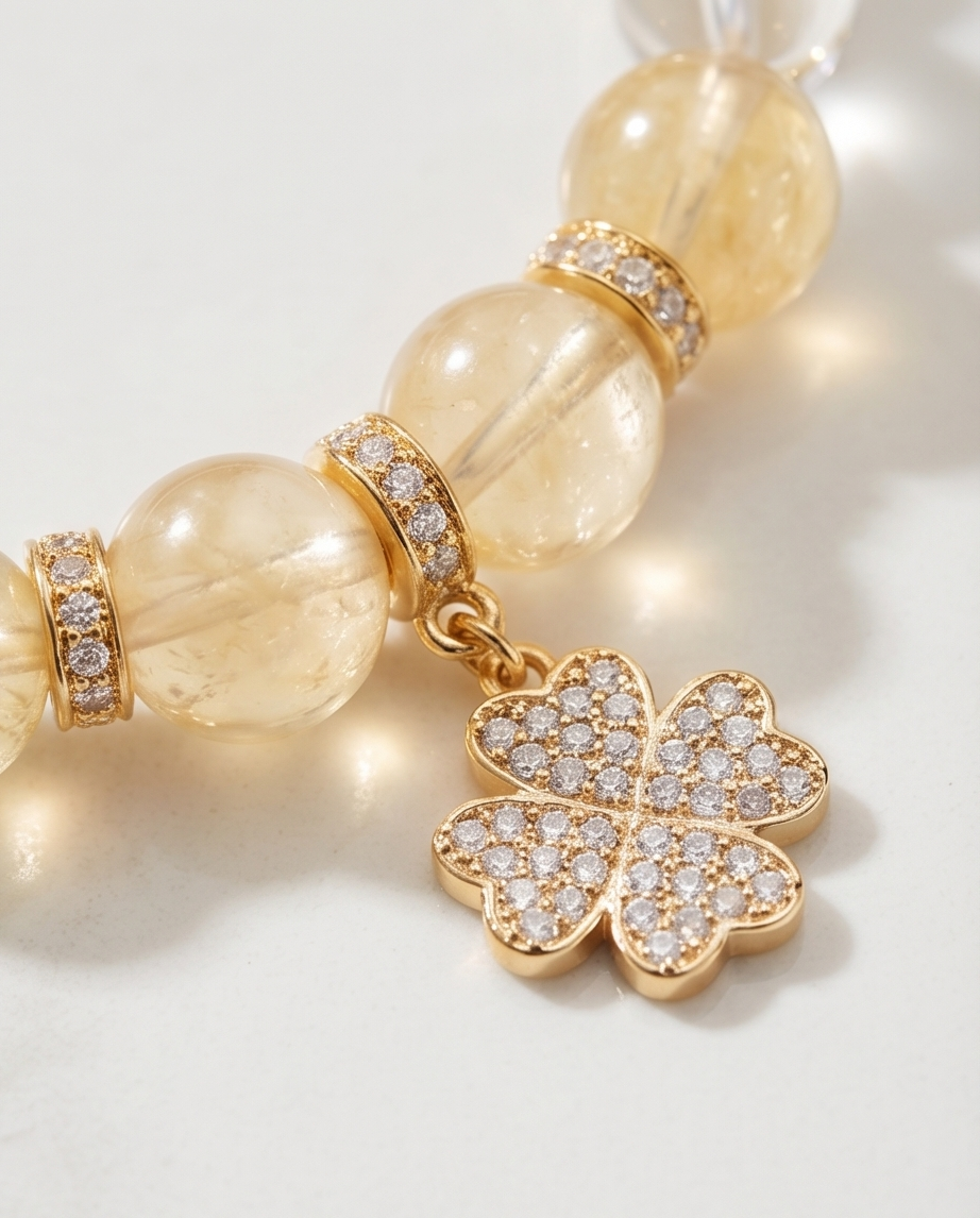 EUDORA | Citrine & Clear Quartz Bracelet for Confidence & Luck