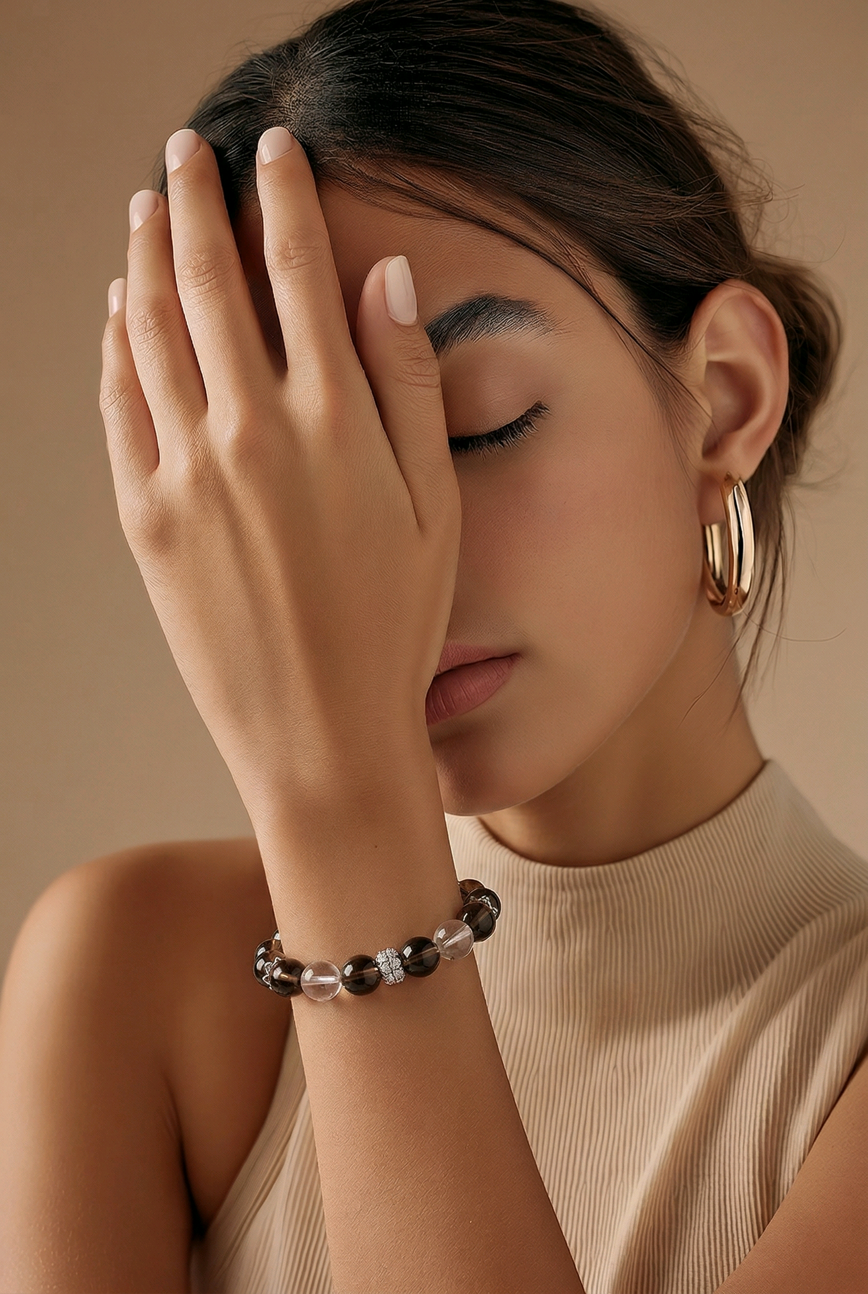 HALCYON | Smoky Quartz & Clear Quartz Bracelet for Resilience