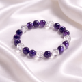 LYRA | Brazilian Amethyst & Clear Quartz Bracelet for Restorative Sleep