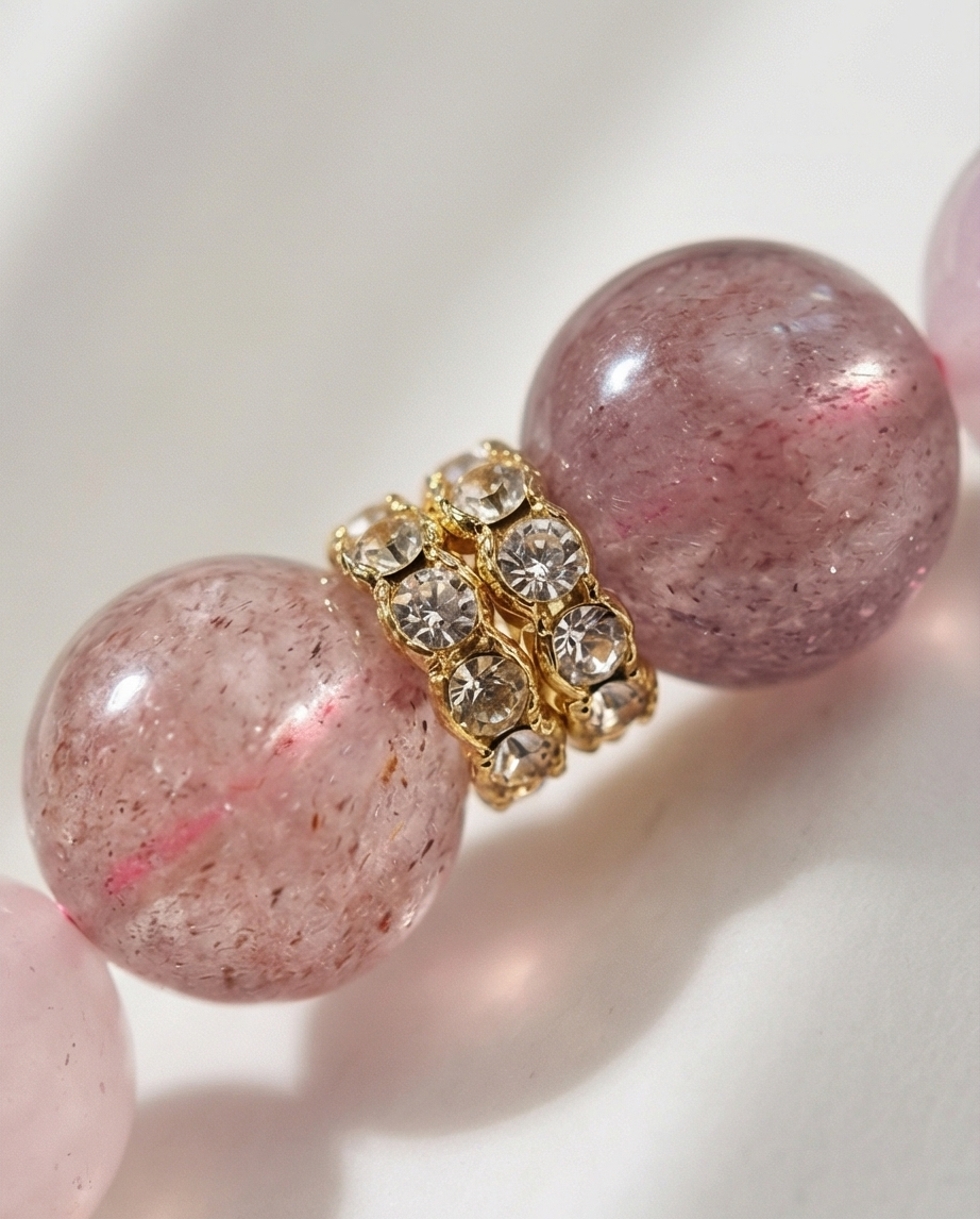 VELA | Strawberry Quartz & Rose Quartz Bracelet for Emotional Flow