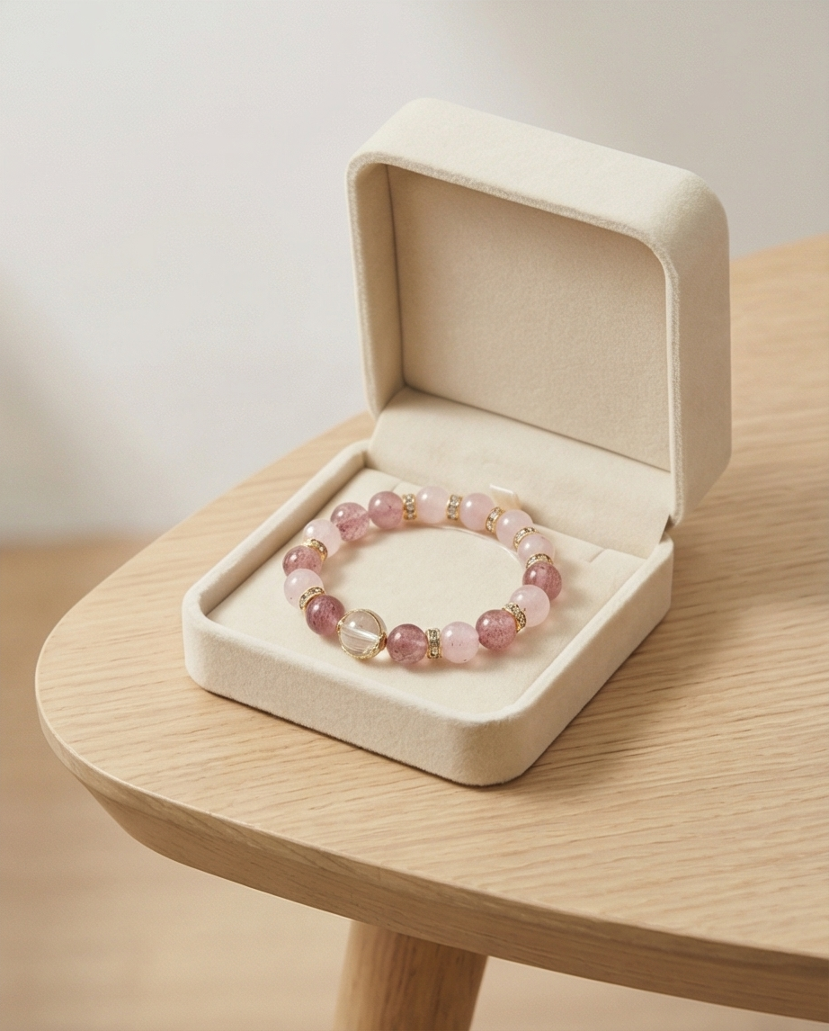VELA | Strawberry Quartz & Rose Quartz Bracelet for Emotional Flow